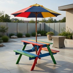 Veryke Kids Folding Picnic Table Set w/ Umbrella for $81 + free shipping