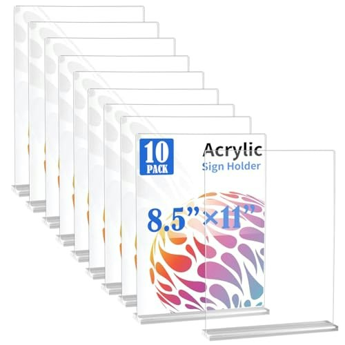 Waefno 8.5" x 11" Acrylic Sign Stand 10-Pack: $61.57 Waefno 8.5" x 11" Acrylic Sign Stand 10-Pack: $61.57