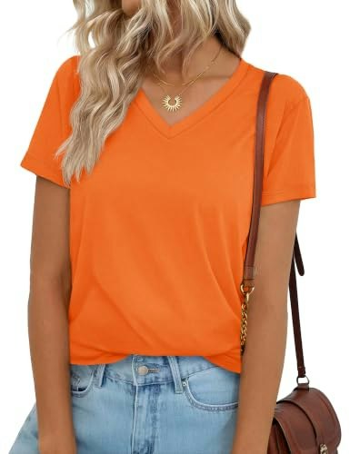 Yucolen Women's V-Neck Short Sleeve Basic T-Shirt: $14.98 Yucolen Women's V-Neck Short Sleeve Basic T-Shirt: $14.98
