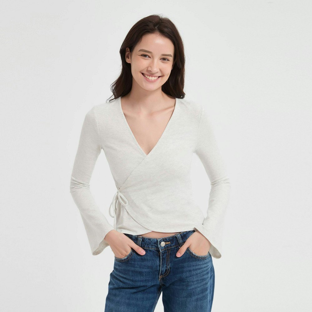 Wild Fable Women's Bell Long Sleeve Surplice Top: $25