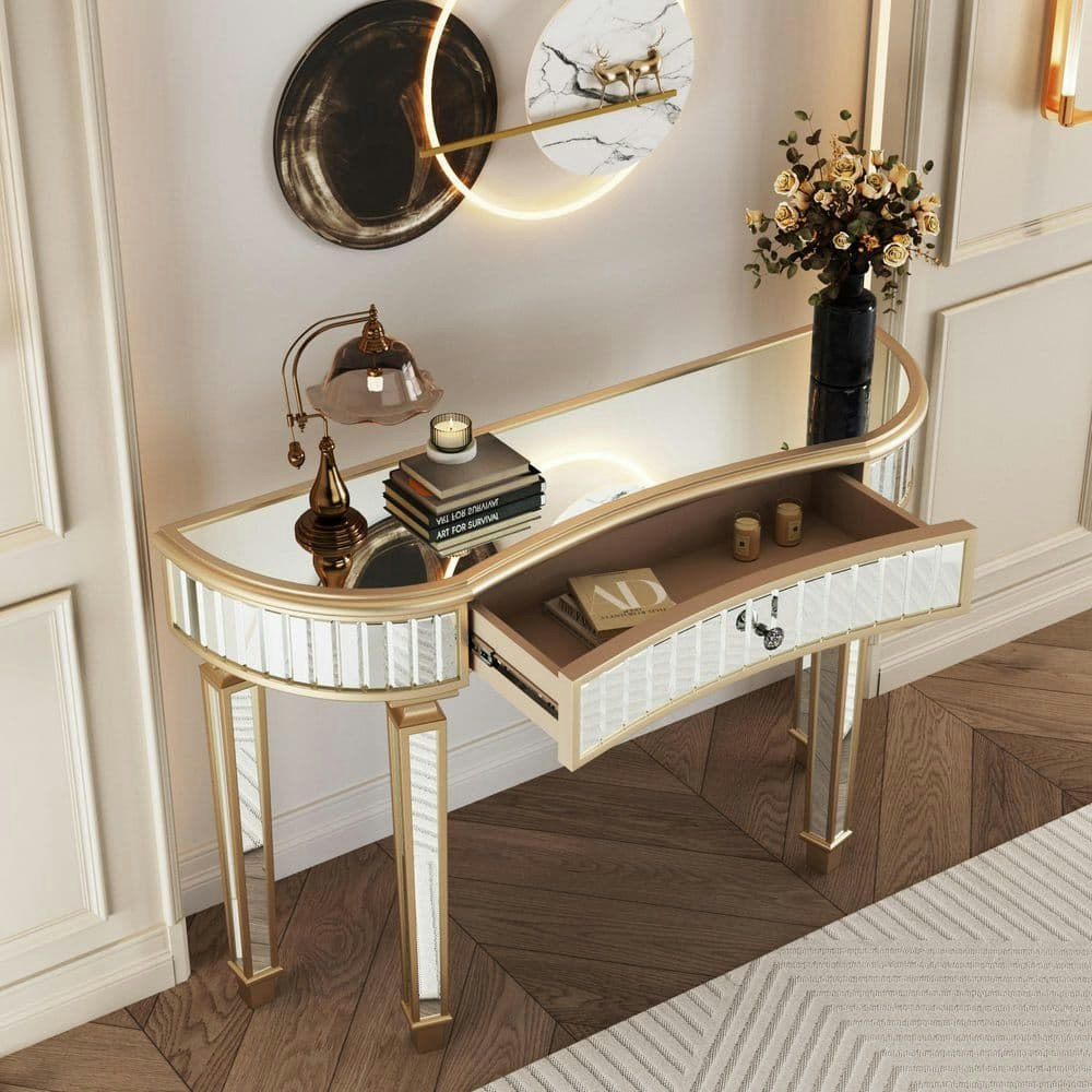 47.24-Inch Half-Moon Glass Top Console Table: $384.01 47.24-Inch Half-Moon Glass Top Console Table: $384.01