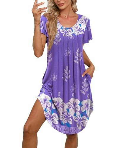 Bestshow Women's Pleated Front Short Sleeve Nightgown: $12.74 Bestshow Women's Pleated Front Short Sleeve Nightgown: $12.74