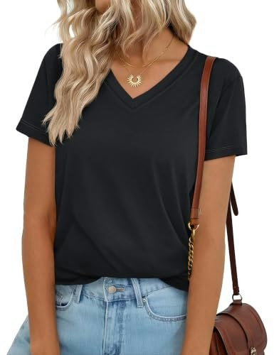 Yucolen Women's Short Sleeve V-Neck T-Shirt: $14.98 Yucolen Women's Short Sleeve V-Neck T-Shirt: $14.98