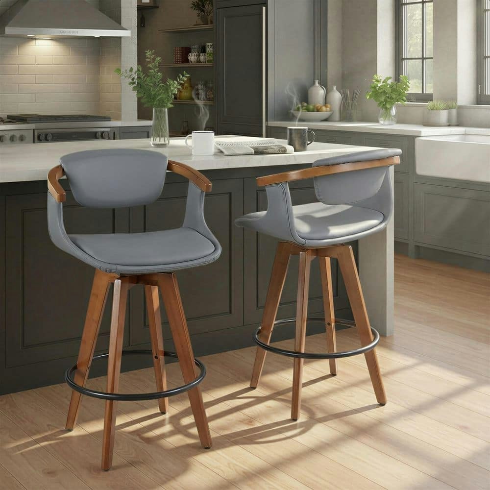 Oracle 26-Inch Faux Leather and Walnut Counter Stool: $170 Oracle 26-Inch Faux Leather and Walnut Counter Stool: $170