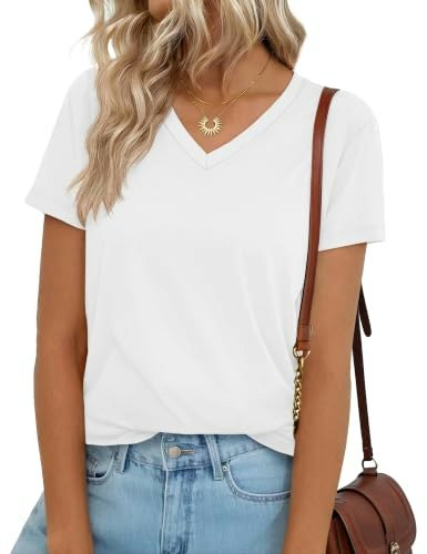 Yucolen Women's V-Neck Short Sleeve Basic T-Shirt: $9.95 Yucolen Women's V-Neck Short Sleeve Basic T-Shirt: $9.95