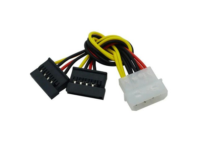 4-Pin to 15-Pin SATA Power Y-Splitter Adapter Cable: $12.35