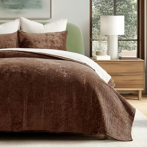 EverGrace King Striped Channel Velvet Quilt Set: $62.99 EverGrace King Striped Channel Velvet Quilt Set: $62.99
