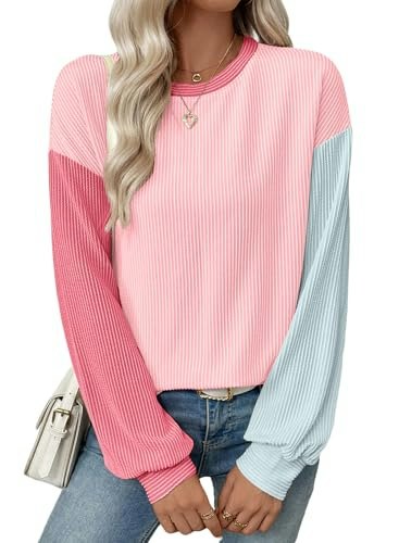 Evaless Women's Ribbed Knit Long Sleeve Top: $14.98 Evaless Women's Ribbed Knit Long Sleeve Top: $14.98