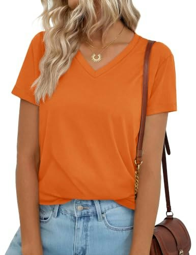 Yucolen Women's Short Sleeve V-Neck T-Shirt: $14.97 Yucolen Women's Short Sleeve V-Neck T-Shirt: $14.97