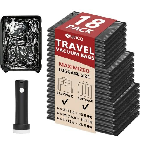 Travel Vacuum Storage Bags with Cordless Pump 18-Pack: $19.98 Travel Vacuum Storage Bags with Cordless Pump 18-Pack: $19.98