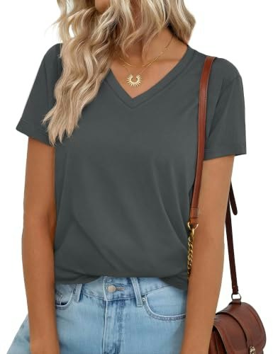Yucolen Women's Short Sleeve V-Neck T-Shirt: $14.97 Yucolen Women's Short Sleeve V-Neck T-Shirt: $14.97