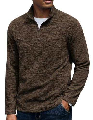 Coofandy Men's Fleece Quarter-Zip Thermal Pullover: $23.74 Coofandy Men's Fleece Quarter-Zip Thermal Pullover: $23.74