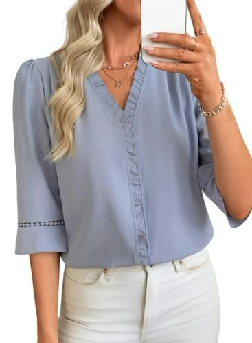Evaless Women's V-Neck Blouse: $14.98 Evaless Women's V-Neck Blouse: $14.98