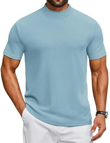 Coofandy Men's Mock Turtleneck Short Sleeve Shirt: $14.99 Coofandy Men's Mock Turtleneck Short Sleeve Shirt: $14.99