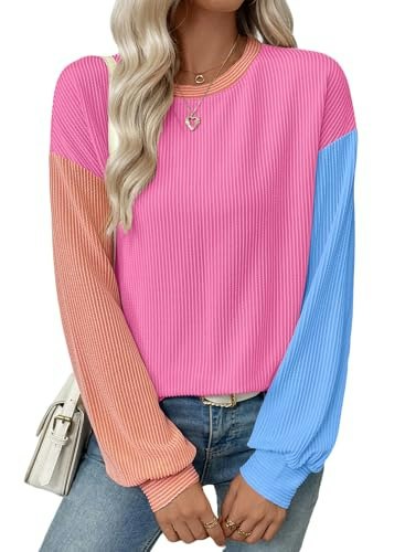 Evaless Women's Ribbed Knit Long Sleeve Fall Top: $14.98 Evaless Women's Ribbed Knit Long Sleeve Fall Top: $14.98