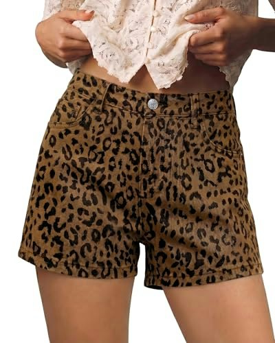 Luvamia High Waisted Leopard Print Denim Shorts: $24.64 Luvamia High Waisted Leopard Print Denim Shorts: $24.64