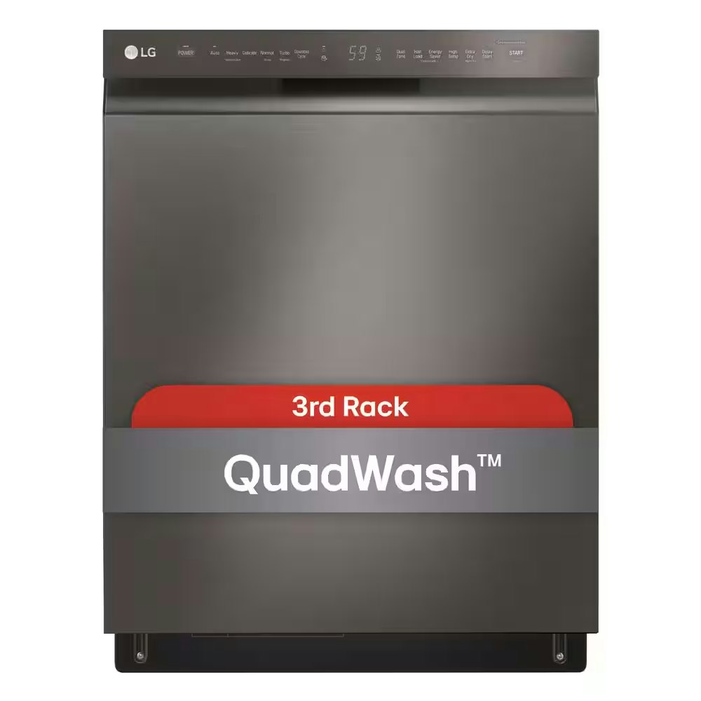 LG PrintProof Black Stainless Steel Front Control 24" Dishwasher: $570 in cart