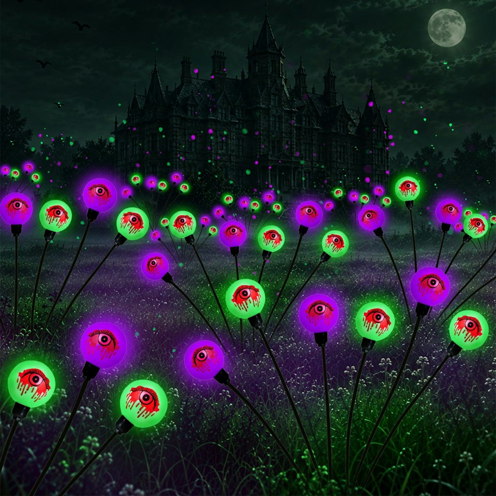 Halloween Eyeball LED Solar Light 6-Pack: $20