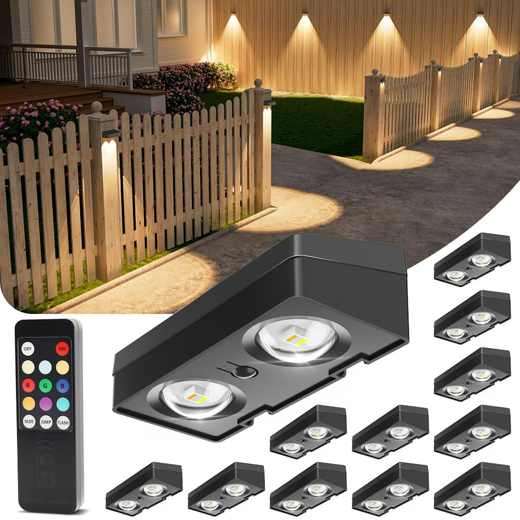 Volisun Solar Fence Light 12-Pack: $46