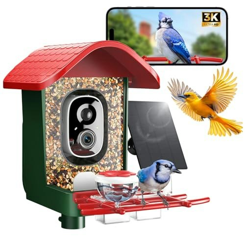 Cadrali Solar Smart Bird Feeder with 3K Camera: $35.99
