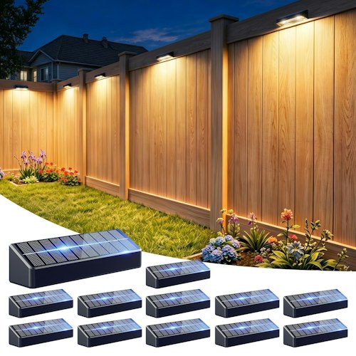 Solar Fence Lights 12-Pack for $53 + free shipping