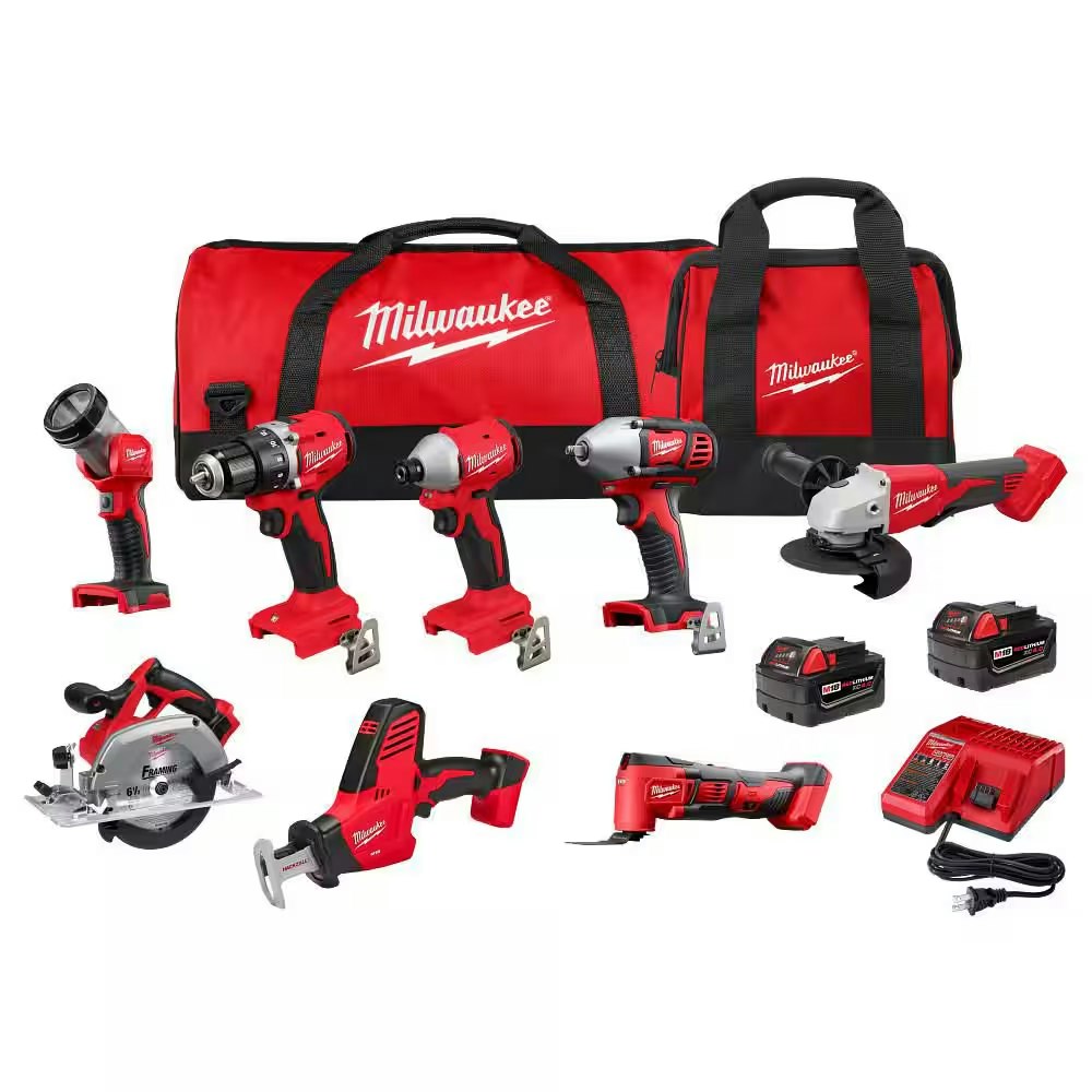 Milwaukee M18 18-Volt Lithium-Ion Cordless 8-Tool Combo Kit: $649 Milwaukee M18 18-Volt Lithium-Ion Cordless 8-Tool Combo Kit: $649