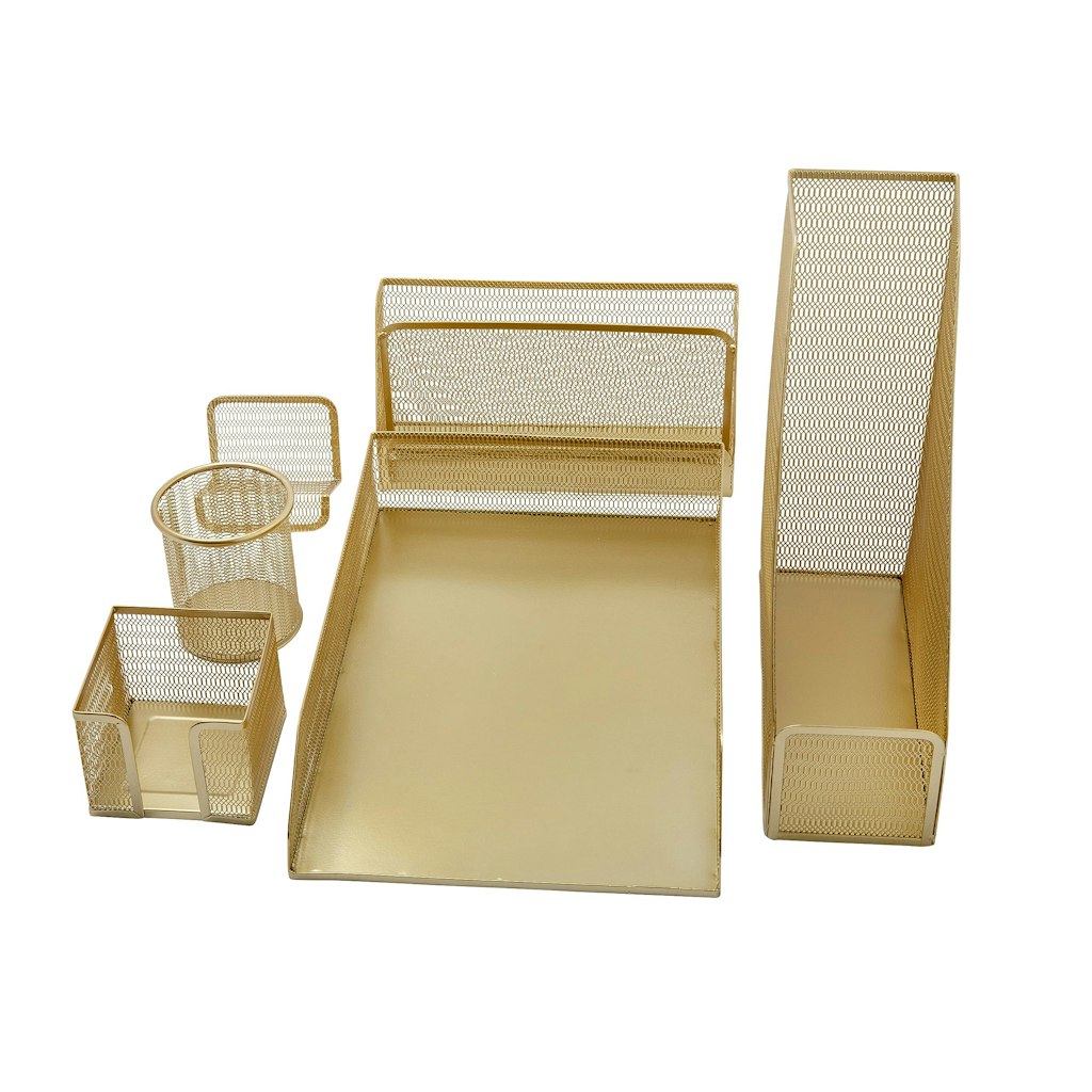 Martha Stewart Ryder 6-Piece Mesh Metal Desktop Organizer Set: $36 w/ Prime