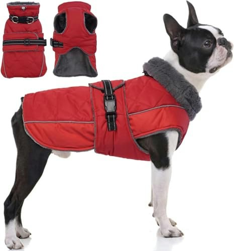 Qbleev Waterproof Warm Dog Jacket with Harness: $34.84 Qbleev Waterproof Warm Dog Jacket with Harness: $34.84
