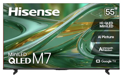 Hisense 55M7SR M7 MiniLED Series 55" 4K UHD Smart Roku TV for $340 + free shipping