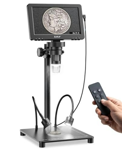 Elikliv 7-Inch Digital Coin Microscope with Weighing Scale: $109.98