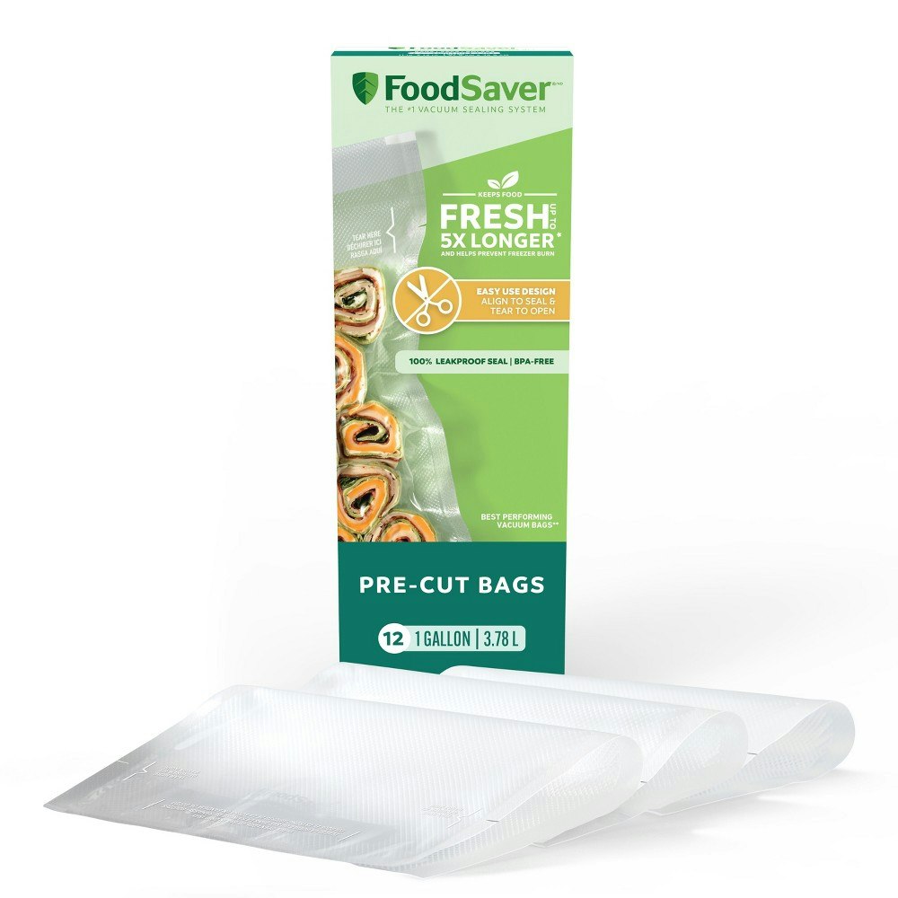 FoodSaver Easy Open Vacuum Sealer Bags 12-Pack: $10.99 FoodSaver Easy Open Vacuum Sealer Bags 12-Pack: $10.99