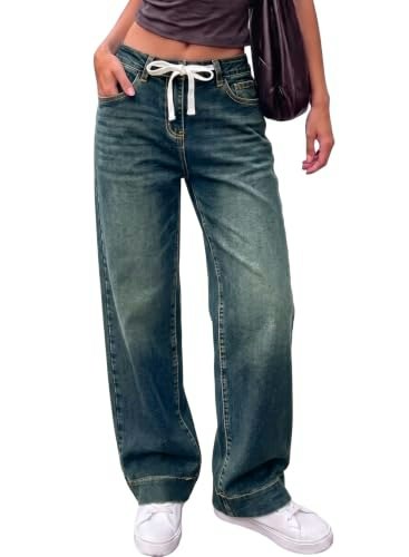 Sidefeel Women's High-Waisted Straight Leg Jeans: $26 Sidefeel Women's High-Waisted Straight Leg Jeans: $26