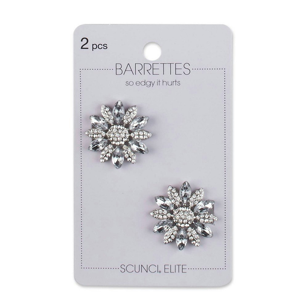 Scunci Elite Rhinestone Flower Hair Barrettes 2-Pack: $5.99