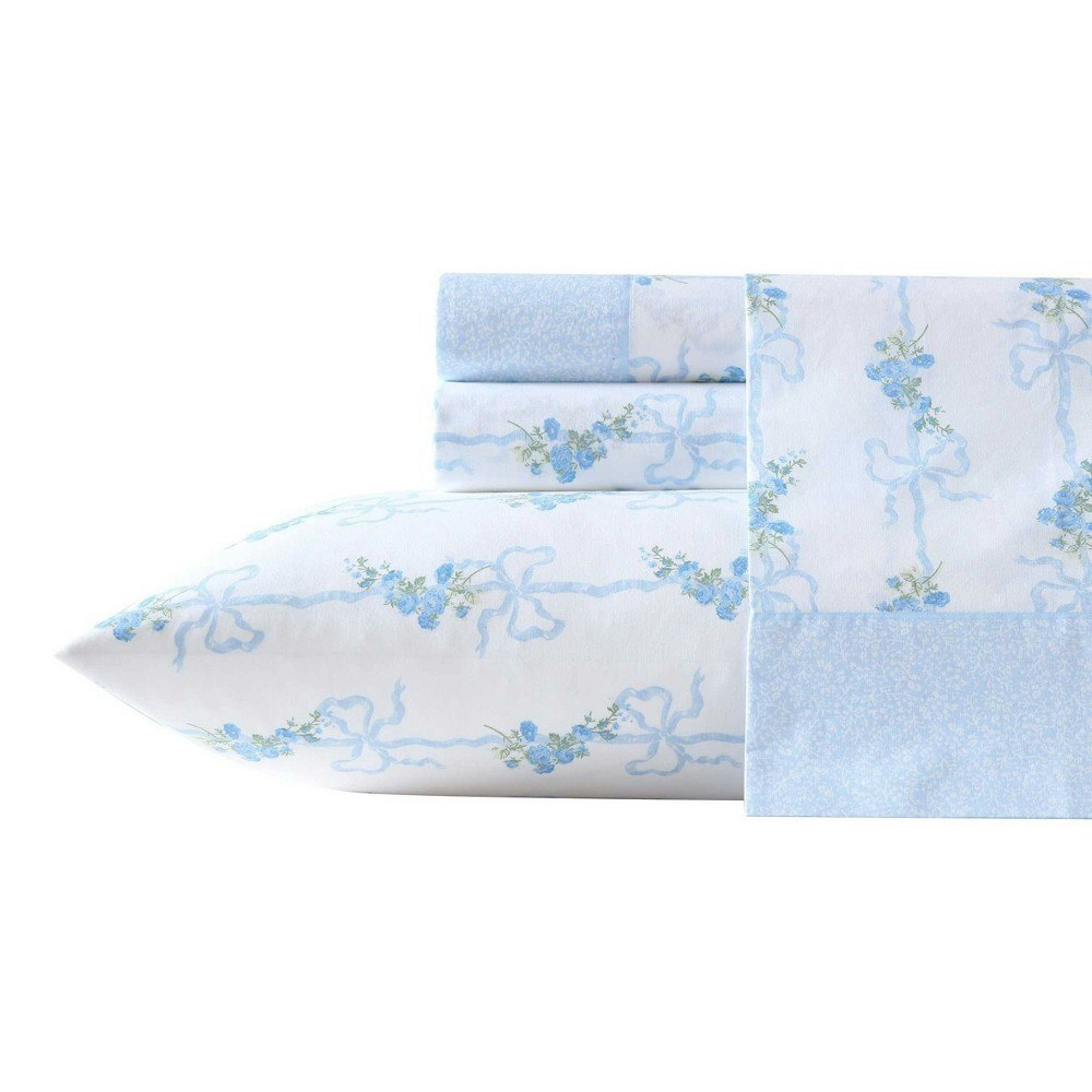 Laura Ashley Twin Floral Ribbon Sheet Set: $49.99 Laura Ashley Twin Floral Ribbon Sheet Set: $49.99