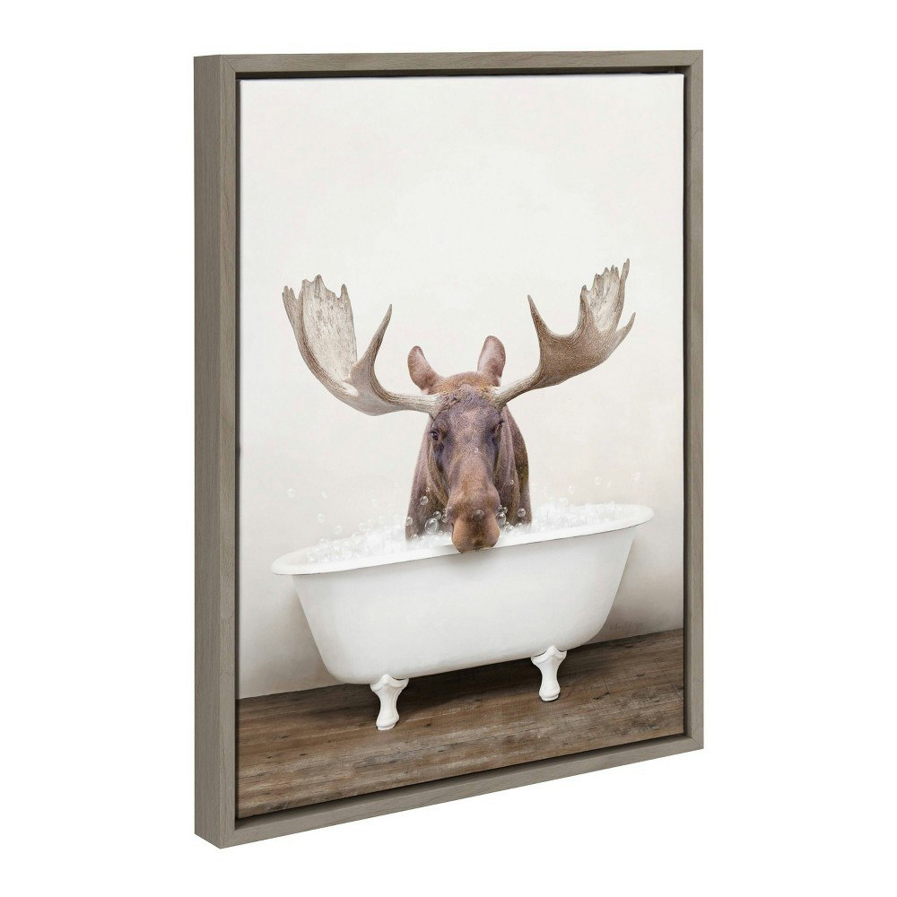 Sylvie Moose Rustic Bubble Bath Framed Canvas by Amy Peterson: $59.99 Sylvie Moose Rustic Bubble Bath Framed Canvas by Amy Peterson: $59.99