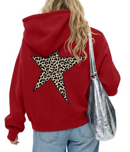 Peassa Women's Oversized Cheetah Graphic Hoodie: $23.41 Peassa Women's Oversized Cheetah Graphic Hoodie: $23.41