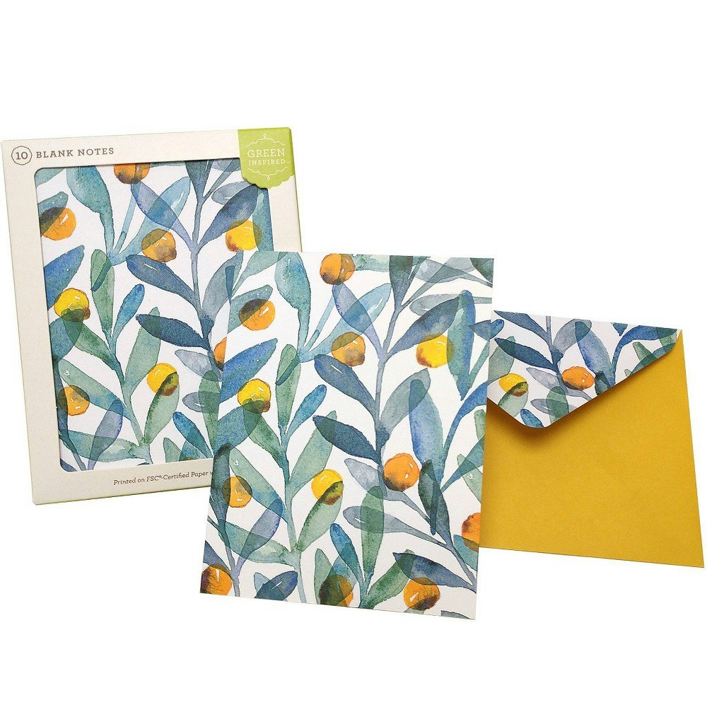 Green Inspired Citrus Sprigs Note Card Set 10-Pack: $5.99 Green Inspired Citrus Sprigs Note Card Set 10-Pack: $5.99