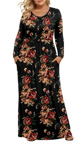 Longyuan Women's Plus Size Long Sleeve Maxi Dress with Pockets: $23.79 Longyuan Women's Plus Size Long Sleeve Maxi Dress with Pockets: $23.79