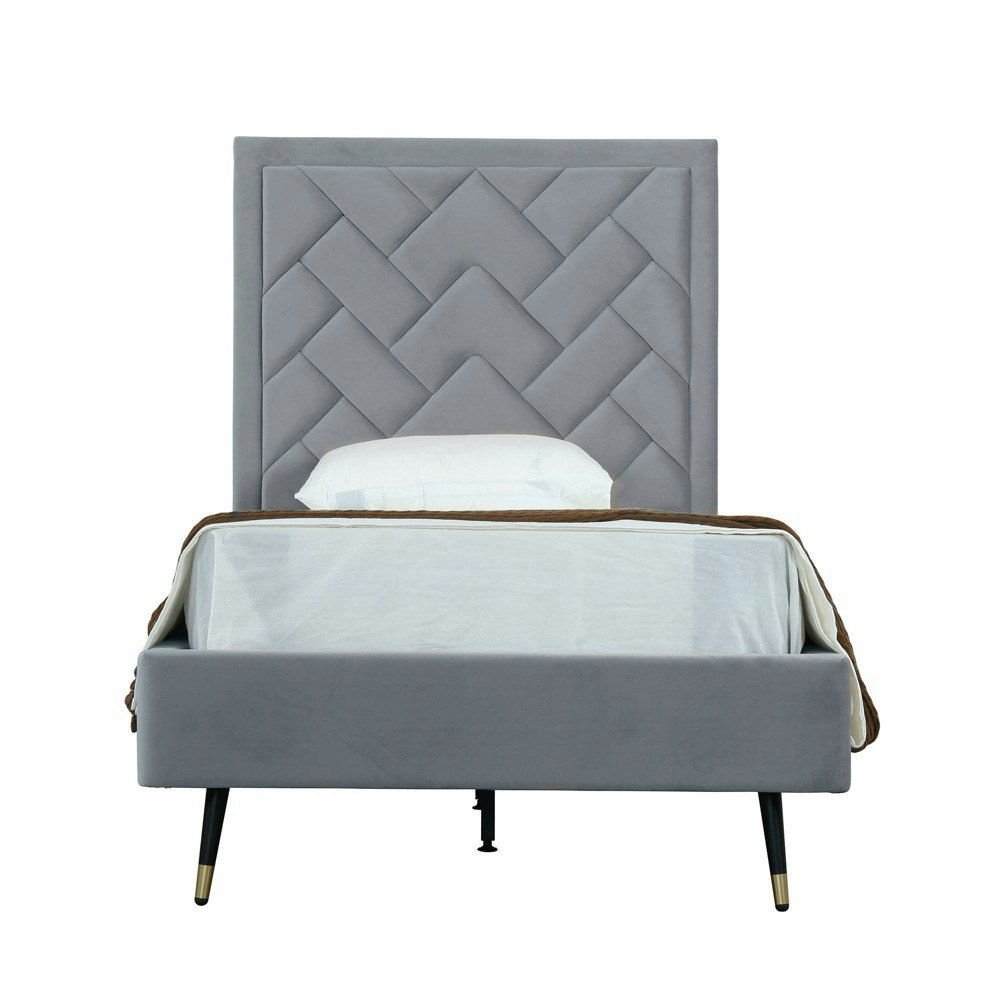 Manhattan Comfort Crosby Twin Velvet Upholstered Bed: $569.99 Manhattan Comfort Crosby Twin Velvet Upholstered Bed: $569.99