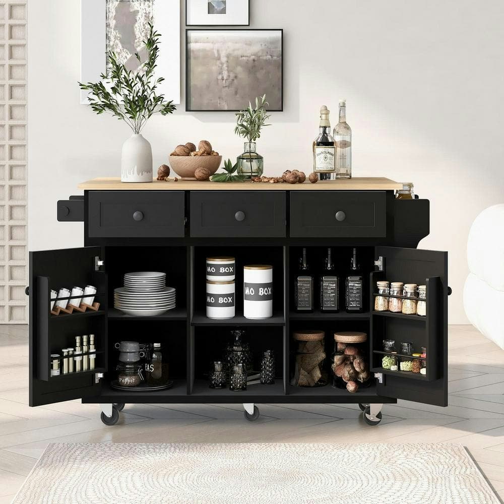 Kitchen Cart with Drawers and Drop Leaf: $383.88 Kitchen Cart with Drawers and Drop Leaf: $383.88