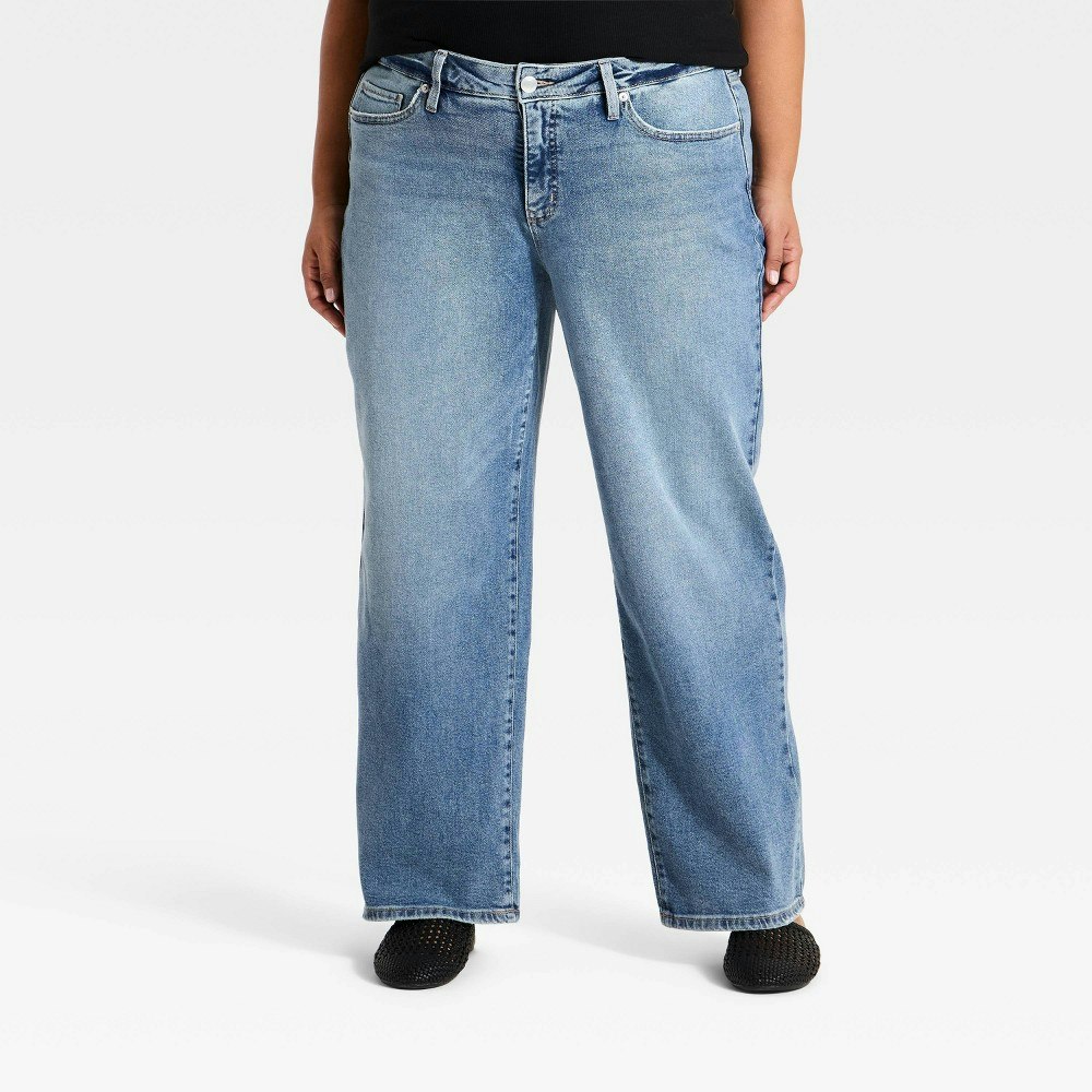 Ava & Viv Women's Plus Low-Rise Relaxed Straight Fit Jeans: $35 Ava & Viv Women's Plus Low-Rise Relaxed Straight Fit Jeans: $35