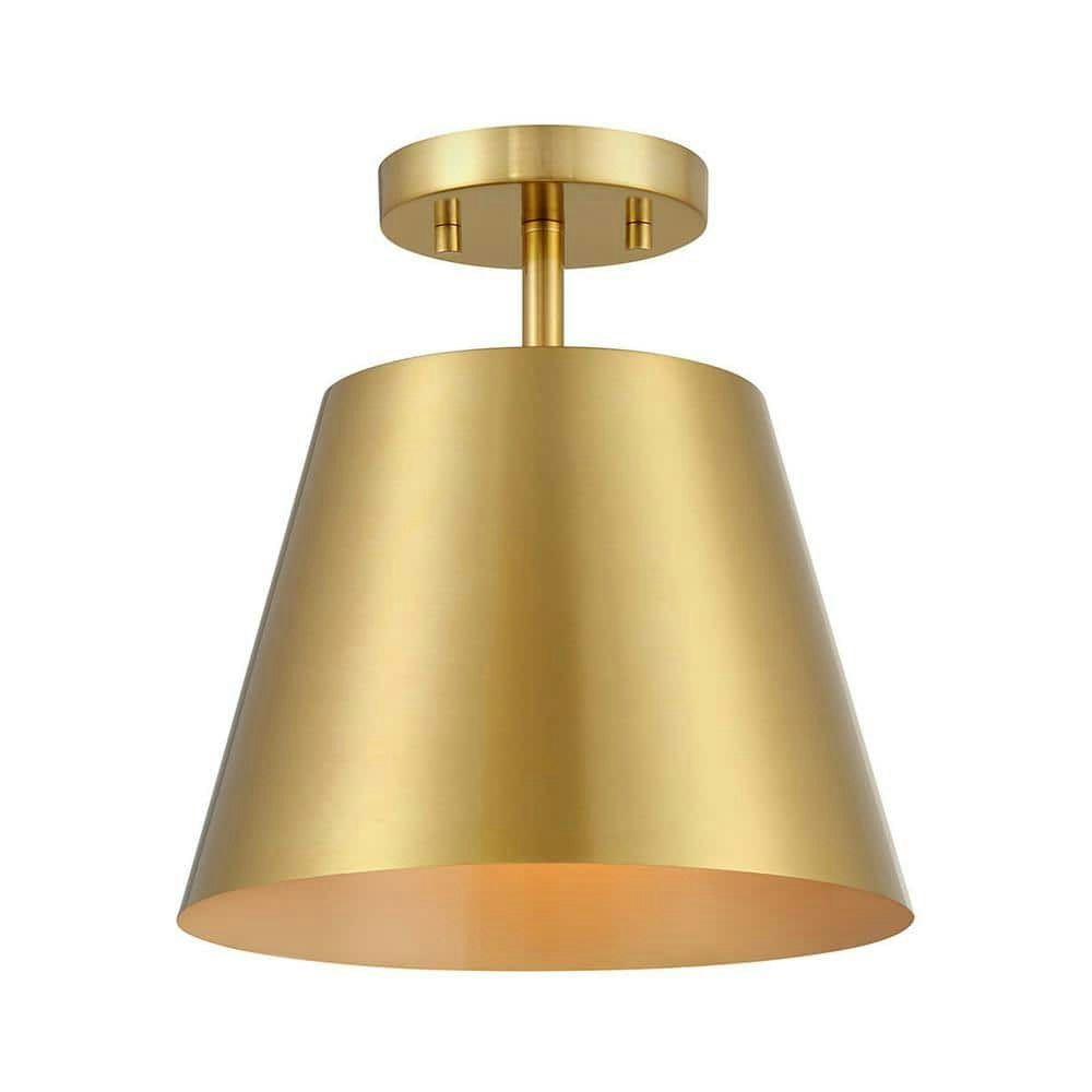 10-Inch x 11-Inch 1-Light Natural Brass Semi-Flush Mount Ceiling Light: $54.14 10-Inch x 11-Inch 1-Light Natural Brass Semi-Flush Mount Ceiling Light: $54.14