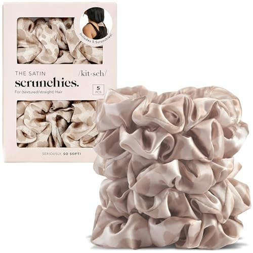 Kitsch Leopard Print Satin Scrunchies 5-Pack: $6.37 Kitsch Leopard Print Satin Scrunchies 5-Pack: $6.37