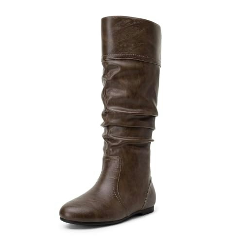 Jeossy Women's Faux Leather Knee High Slouch Boots: $50.98 Jeossy Women's Faux Leather Knee High Slouch Boots: $50.98