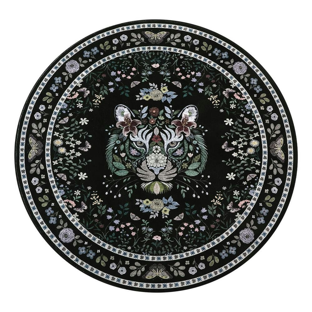 4ft. Round Tiger Print Washable Area Rug: $20.33 4ft. Round Tiger Print Washable Area Rug: $20.33