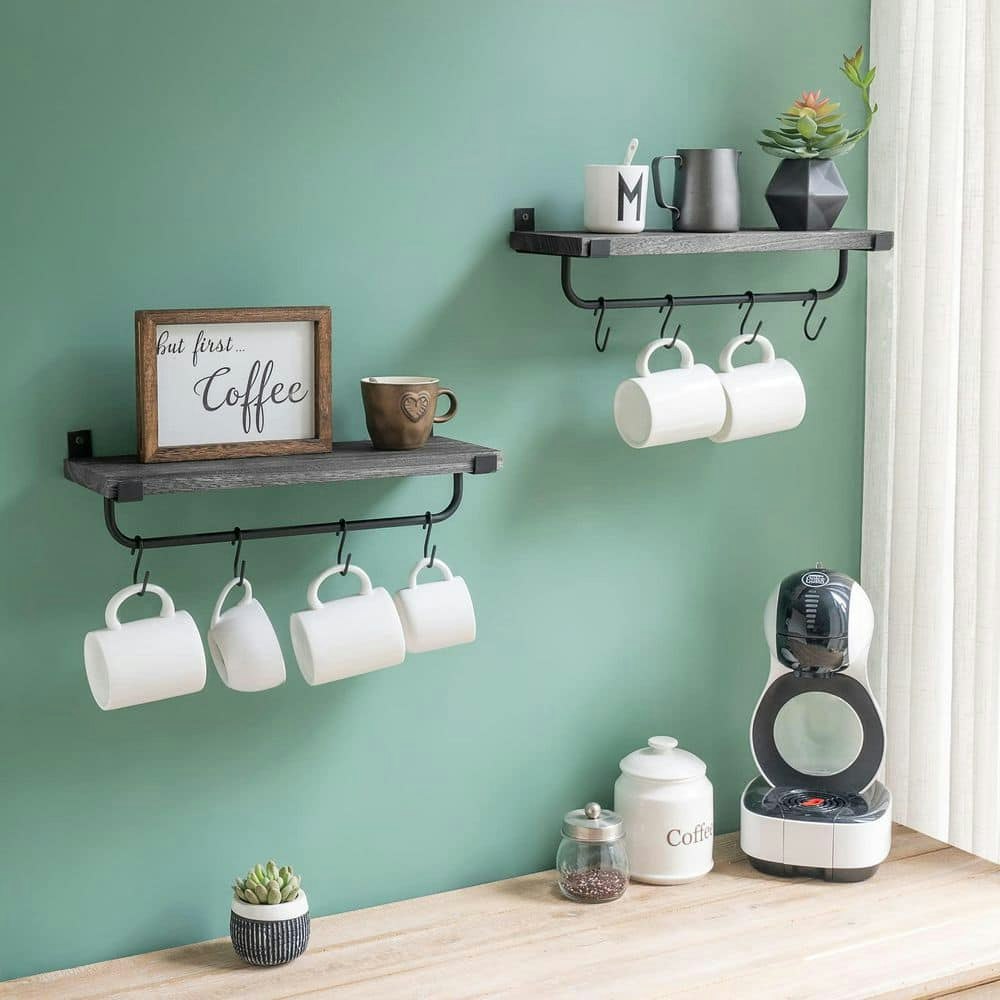 Wood Wall-Mounted Coffee Mug Hook 2-Pack: $63.20 Wood Wall-Mounted Coffee Mug Hook 2-Pack: $63.20