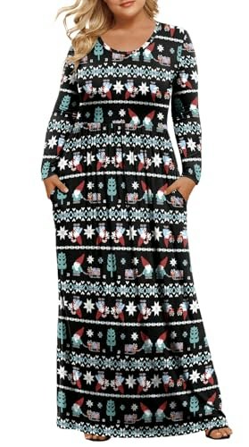 Longyuan Women's Plus Size Long Sleeve Maxi Fall Dress: $25.49