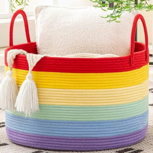 Kakamay Large Blanket Storage Basket with Handles: $25.49 Kakamay Large Blanket Storage Basket with Handles: $25.49