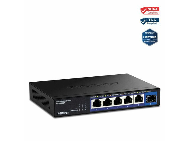 Trendnet 6-Port 2.5G Unmanaged Switch with 10G SFP+ Port: $57.99