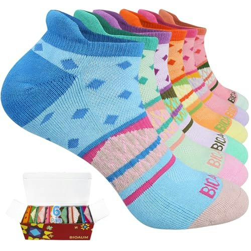 Bioaum Women's Cotton Ankle Athletic Running Socks 6-Pack: $14.44 Bioaum Women's Cotton Ankle Athletic Running Socks 6-Pack: $14.44